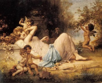 Hans Zatzka Painting - Venus and her Attendants Hans Zatzka